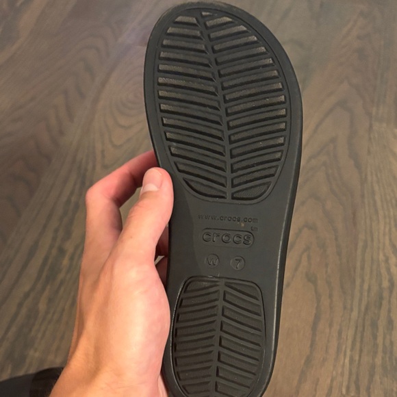 CROCS Brooklyn Slide Wedge Black Size 7 - LIKE NEW - Picture 2 of 9